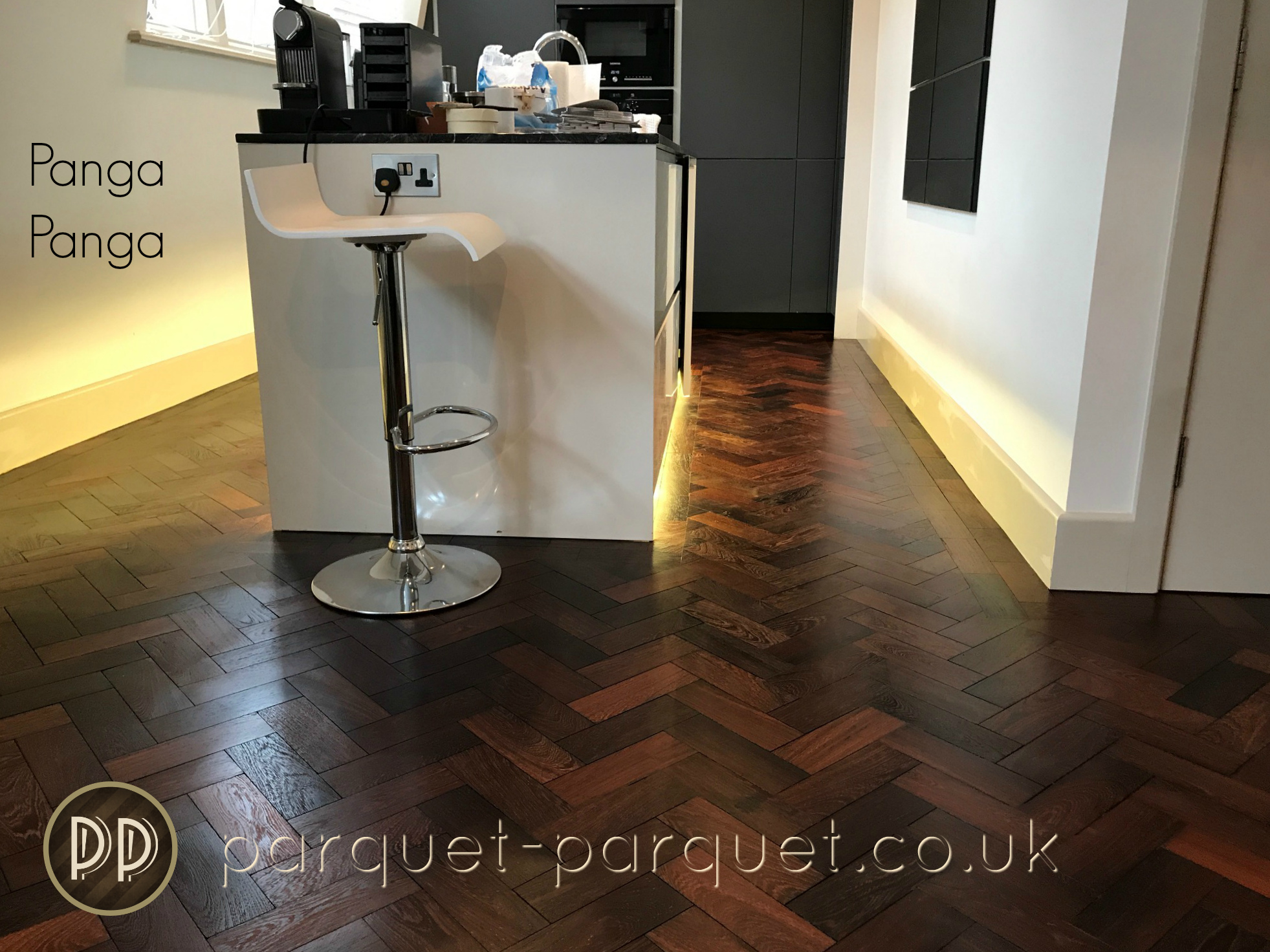 Parquet flooring kitchen or bathroom