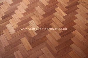 Sapele in a herringbone pattern